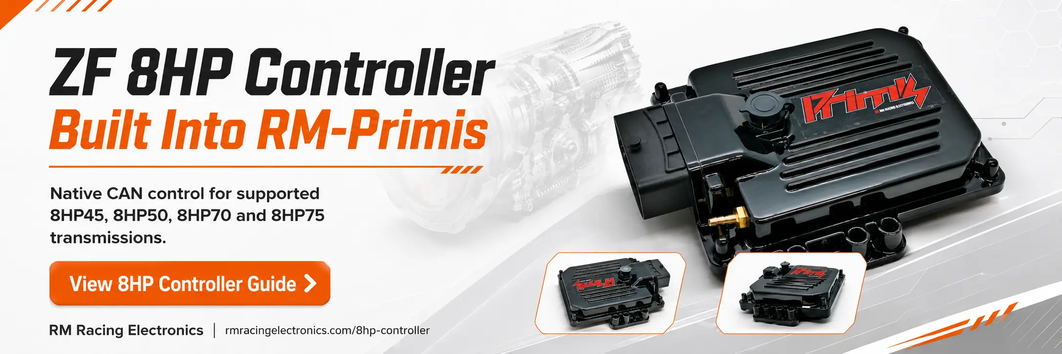 RM-Primis standalone ECU with ZF 8HP CAN transmission control